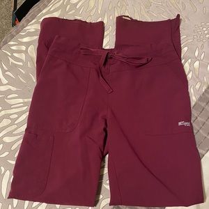 Wine colored scrub pants